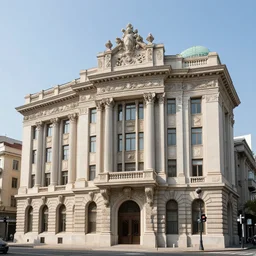 architecture photo of highly ornamented modernistic building inspired by neoclassic 1 9 th century buildings
