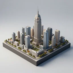 digital matte painting of a miniature city diorama