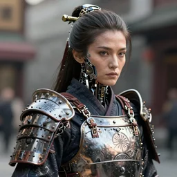 complex 3 d render, hyper detailed, ultrasharp, cyberpunk android street samurai, samurai armor plate, japanese patterns, digital portrait, concept art, illustration, natural soft rim light, anatomical, facial muscles, elegant, regal, hyper realistic, ultra detailed, 0 6 0 8 wear techwear clothing, octane render, darriel diano style, volumetric lighting, 8 k post - production, artstation hq, unreal engine 5, unity engine