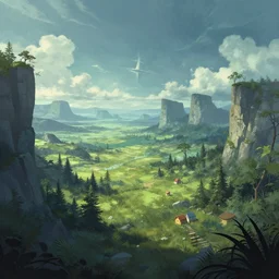 made in abyss landscape, designed by Greg Rutkowski, Trending on Artstation