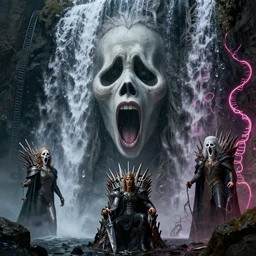 scream, waterfalls from the eyes, fame of thrones, lord of daggers, neon, fibonacci, sweat drops, insane, intricate, highly detailed, digital painting, artstation, concept art, smooth, sharp focus, illustration, Unreal Engine 5, 8K, art by artgerm and greg rutkowski and alphonse mucha
