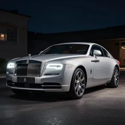 rolls Royce Wraith, night time , detailed, magazine, award winning