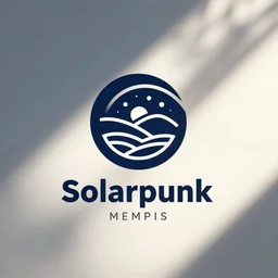 Solarpunk Logo, vector art, in the style of Corporate Memphis
