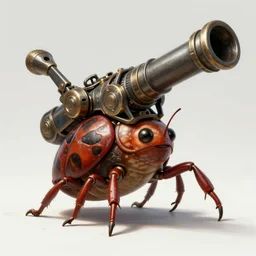 a anthropomorphic tick with a giant cannon in his back, using a exoskeleton, technology, elegant, highly detailed, digital painting, artstation, concept art, smooth, sharp focus, illustration, art by krenz cushart and artem demura and alphonse mucha