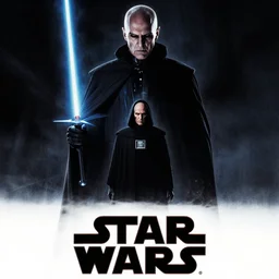 a propaganda poster for the galactic empire in star wars, featuring the emperor palpatine, sidious, as a shadow