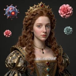 baroque princess portrait. by casey baugh, by rembrandt, mandelbulb 3 d, carnation
