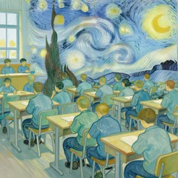 school with prisoners van gogh style