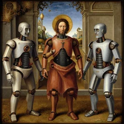 a Renaissance painting  robots