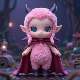 pink vampire sea witch, doll by sanrio, photorealistic, plush, cinematic, detailed