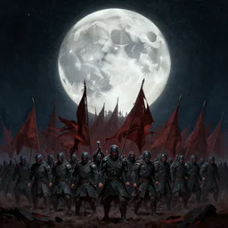 beautiful as the moon, terrible as an army with banners. art by john jude palencar and noah bradley