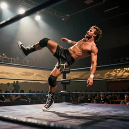 Chuck Taylor in a wrestling ring,