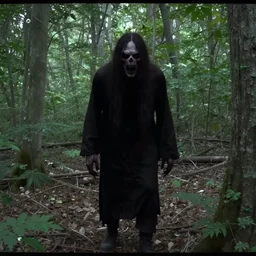 a terrifying creepy monster spotted in woods from cctv footage