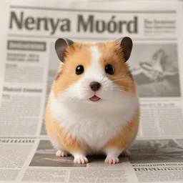 dog - hamster hybrid, by weta, newspaper