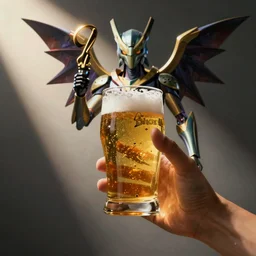 bionicle and beer in the hand