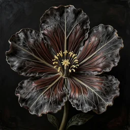 a flower made of veins and muscle tissue, elegant, dark, by ambrosius benson, by fernando botero, a touch of giuseppe arcimboldo, realistic, zoomed out, epic composition