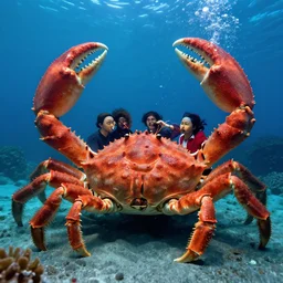 an underwater restaurant, shaped like a crab trap