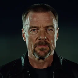 a close - up, color cinema film still of walter white in blade runner 2 0 4 9, cinematic lighting at night.