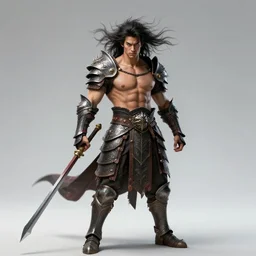 a ruthless handsome upper body no clothes man paladin, 8 k, full body fighting hyperrealistic, windy hair dragon slayer, hyperdetailed, symmetrical face and body high fantasy portrait by laura sava