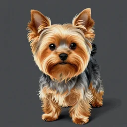 Yorkie dog, extremely detailed masterpiece, illustration, by Michael Sowa,