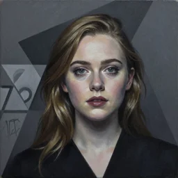 Elle Fanning picture by Yoji Shinkawa, asymmetrical, dark vibes, Realistic Painting , Organic painting, Matte Painting, geometric shapes, hard edges, graffiti, street art:2 by Yoji Shinkawa:4