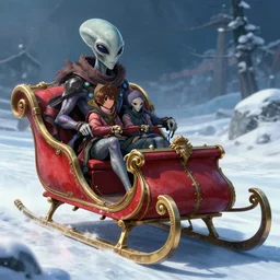 extremely detailed concept art of a the alien sleigh by makoto shinkai and lois van baarle, ilya kuvshinov, rossdraws, global illumination, octane render, digital art, trending on artstation, sharp focus, 4 k