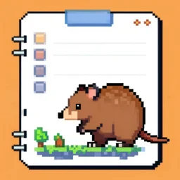 asset sheet for pixel graphics opposum 2d platformer