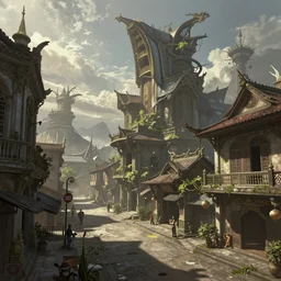 intricate concept art, illustration, fantasy manila street, by wlop, hyper realistic, digital painting, artstation, octane render, cgsociety