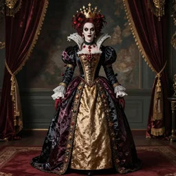 hyper realistic photo of victorian executioner queen horror full body, cinematic, artstation, cgsociety, greg rutkowski, james gurney brom