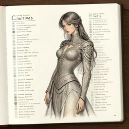 sketchbook credits glossary, magnificent, medium shot, details, sharp focus, elegant, highly detailed, illustration, by jordan grimmer and greg rutkowski, intricate, beautiful, trending artstation, pixiv, digital art