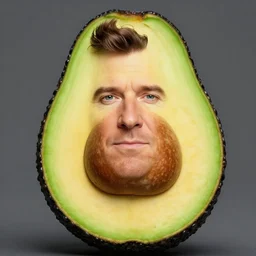 portrait of rick astley as an avocado
