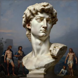 cinematic masterpiece bust portrait of a crying majestic gothic goddess of morning at dawn, head and bust only, by Jacques-Louis David, by Caravaggio, by Wayne Barlowe, by Tim Hildebrandt, by Bruce Pennington, by Antonio Canova, oil on canvas, masterpiece, trending on artstation, featured on pixiv, cinematic composition, astrophotography, dramatic pose, beautiful lighting, sharp, details, details, details, hyper-detailed, no frames, HD, HDR, 4K, 8K