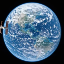 view of the earth from the iss, fisheye lens, 4 k, photoreal, atmosphere
