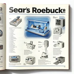a page from a futuristic 2301 holographic Sears Roebuck Catalog