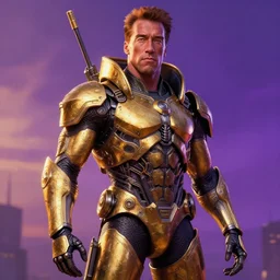 schwarzenegger as cyberpunk xenohunter, atmospheric lighting, painted, intricate, golden and purple hour, ultra detailed by peter gric, giger, enki bilal