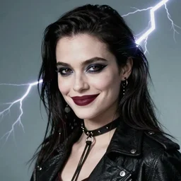 rachel weisz as death from sandman, gentle smile, goth chic, by cedric peyravernay, by lecouffe deharme, by richard avedon, soft lightning, eyeliner, punk rock, high detailed, 8 k