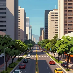 paulista avenue in sao paulo pixel art