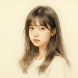 a young girl. sfumato art style.