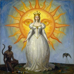 The queen of the sun by Zdzislaw Beksinski, Jeffrey Smith and H.R. Giger, oil on canvas