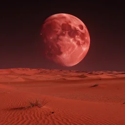 alien red desert landscape, alien red moon, superior quality, photography, masterpiece