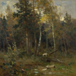 aivazovsky's painting. forest landscape. oil on canvas, a masterpiece in the style of aivazovsky.