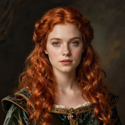 female princess, ginger hair, by luis royo, fantasy, medieval