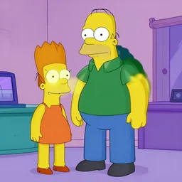 doom guy guest starring on the simpsons, matt groening style
