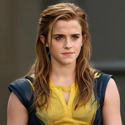 a promo photo of wolverine played by emma watson, movie shot, professional photo, very detailed
