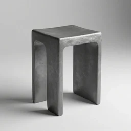 realistic rendering for stool, brutalism style stool, designed by moshe saf die