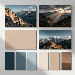 inspiration board color palette, mood board, technology company branding