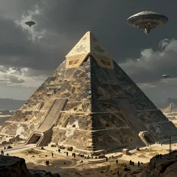 an intricate concept art of the pyramid as alien mothership, concept art, matte painting, style by dylan cole and tyler edlin art, environment design, wide angle, unreal engine, epic lighting,