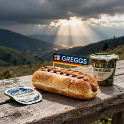 greggs sausage roll, mre, field ration, photgraph,