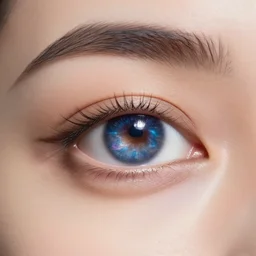 photo of womans' eyes with the universe visible inside