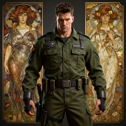 christopher titus as guile from street fighter, army uniform, ultra realistic, concept art, intricate details, eerie, highly detailed, photorealistic, octane render, 8 k, unreal engine. art by artgerm and greg rutkowski and magali villeneuve and alphonse mucha