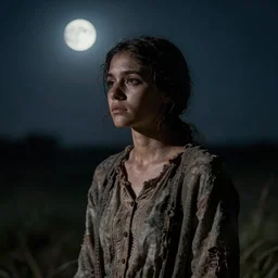 film still of a young female dark features, decaying with the thought of her life ahead of her, despondent, waiting in search of some other place, moonlit night, cinematography by sven nykvist
